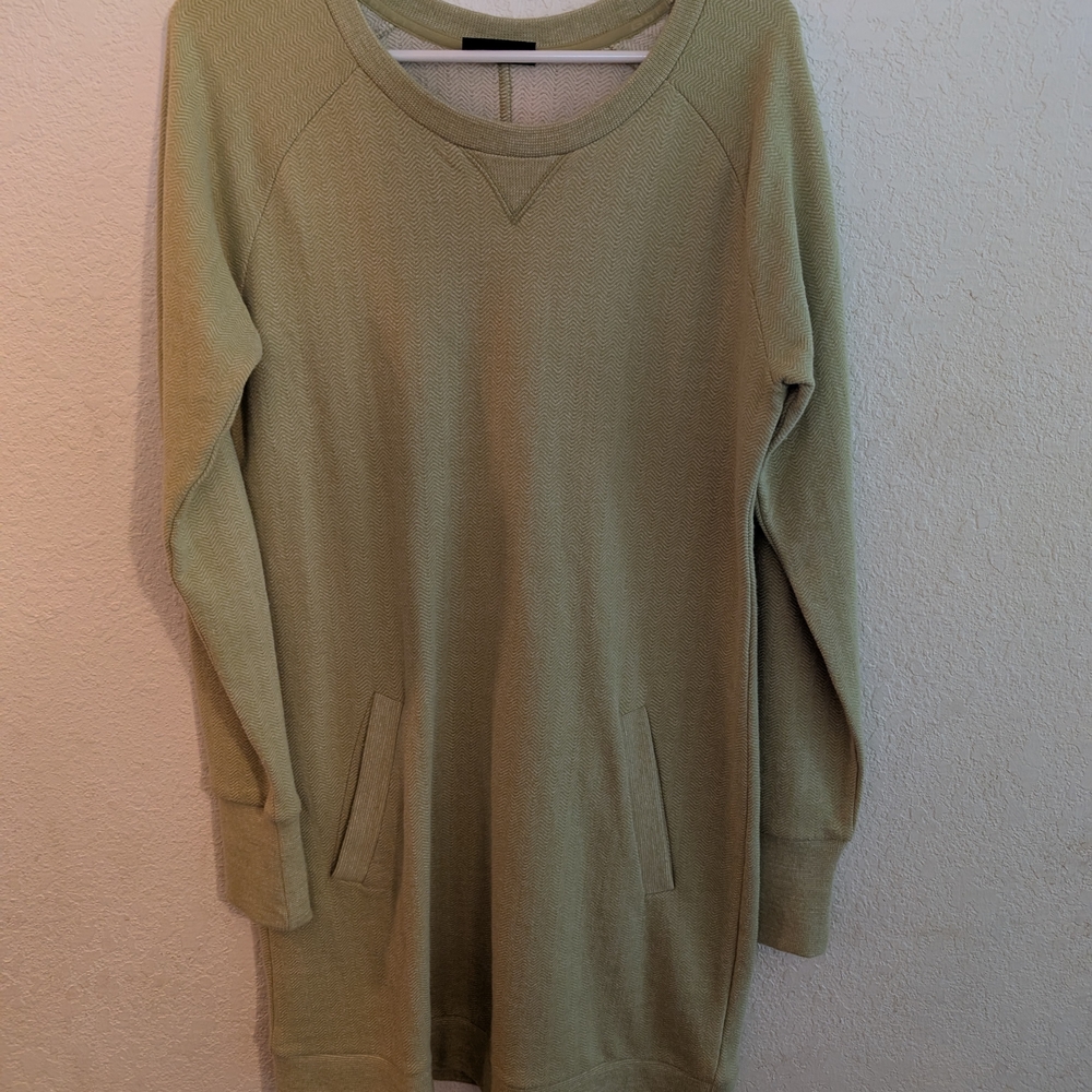 Green Long Sleeve Sweater Dress Go Lite Size Med